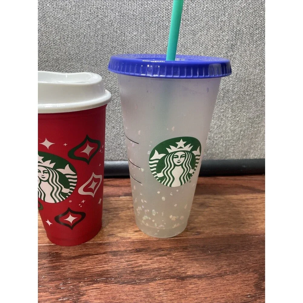 Starbucks Plastic Cup Lot Of 3 Holiday